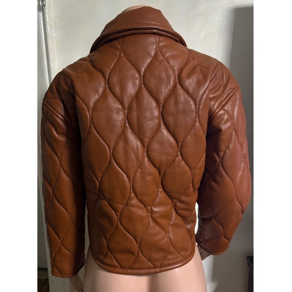 NWT BLANKNYC Faux Leather Quilted Brown Jacket - Picture 4 of 11